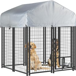 LEMBERI Outside Kennel with Roof Heavy Duty Dog Exercise Pen, Black, 45.4 x 50.4 x 56.6-in slide 1 of 7
