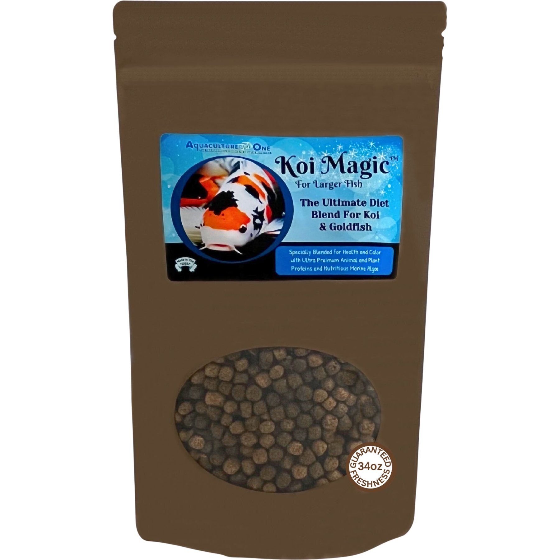 Aquaculture-One Koi Magic Pellets Large Koi & Goldfish Food, 34-oz bag