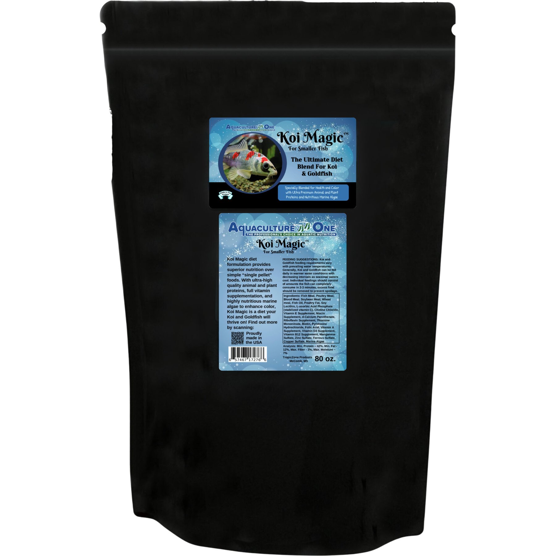 Aquaculture-One Koi Magic Pellets Small Koi & Goldfish Food, 80-oz bag