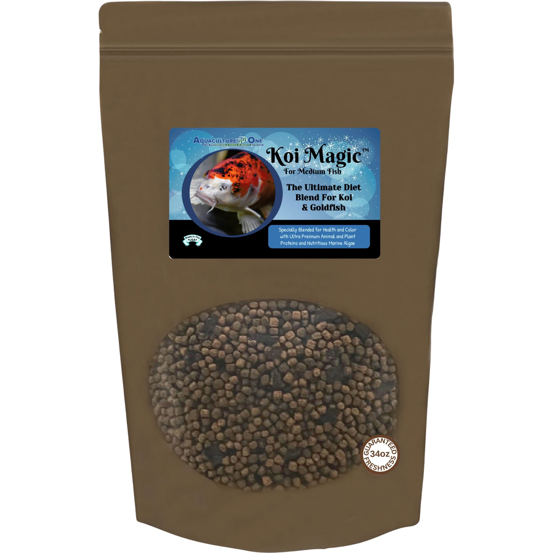 Aquaculture-One Koi Magic Pellets Medium Koi & Goldfish Food, 34-oz bag