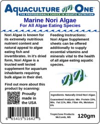 Aquaculture-One Marine Nori Algae Whole Sheets Value Pack Fish Supplement, 120-gm bag slide 2 of 3