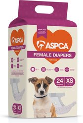 ASPCA Female Dog Diapers, X-Small: 9 to 16-in waist, 24 count