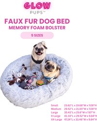 Glow Pups Calming Memory Foam Bolster Dog Bed, Light Grey, XX-Large slide 2 of 9