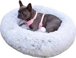 Glow Pups Calming Memory Foam Bolster Dog Bed, Light Grey, XX-Large