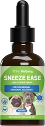 Pet Wellbeing Sneeze Ease Support Occasional Seasonal Allergy Relief Bacon Flavored Liquid Supplement for Dogs, 2-oz