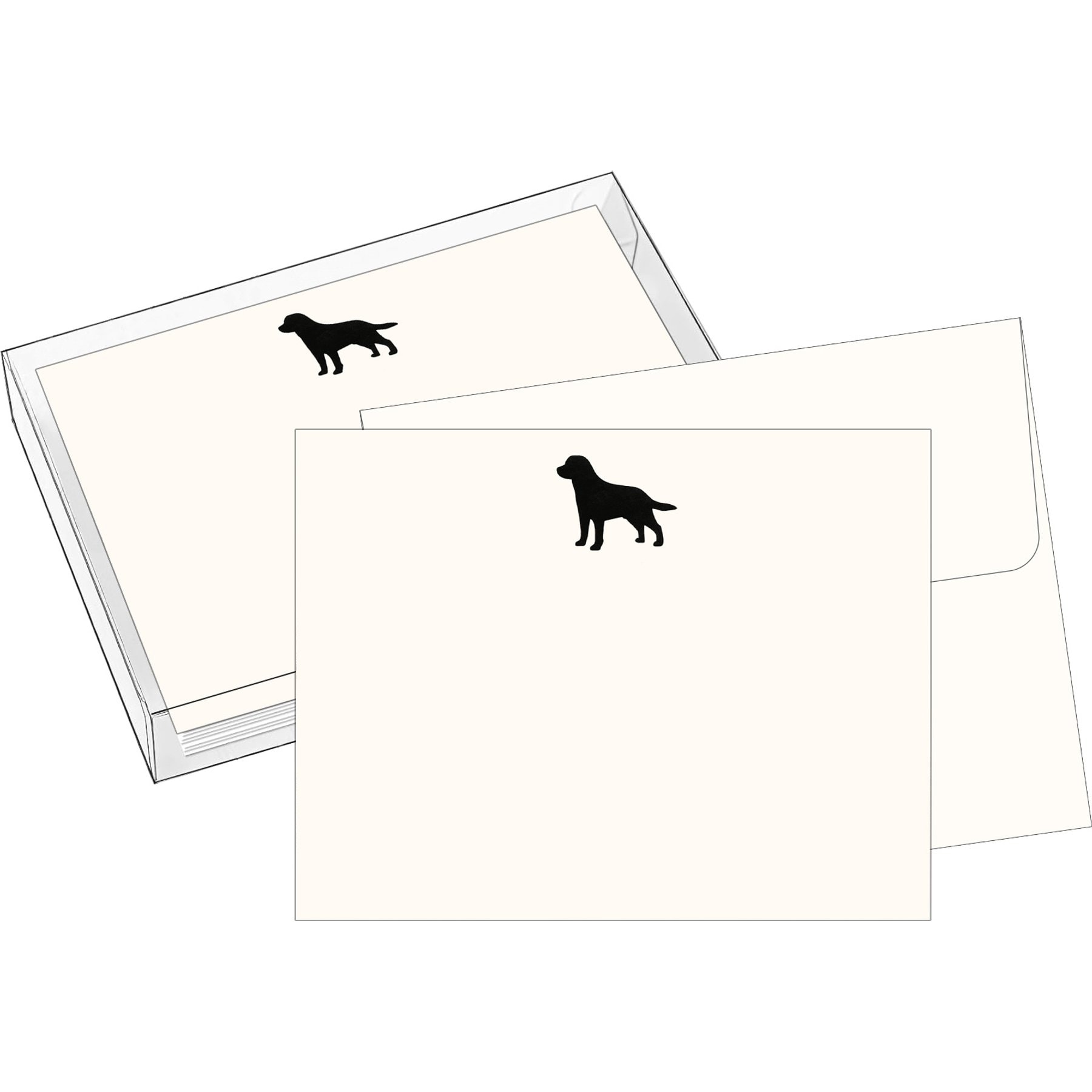 Maison de Papier Black Lab Flat Card Canvas Art