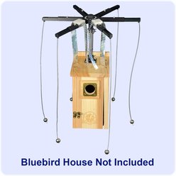 Sparrow-B-Gone! Bottom Pole Mounted Flat Surfaced & Angled Roof Bluebird House Accessory, Black slide 2 of 3