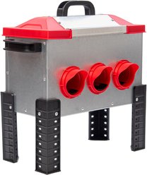RentACoop 6-Port Chick2Chicken Flock Metal Poultry Feeder, 15 lbs
