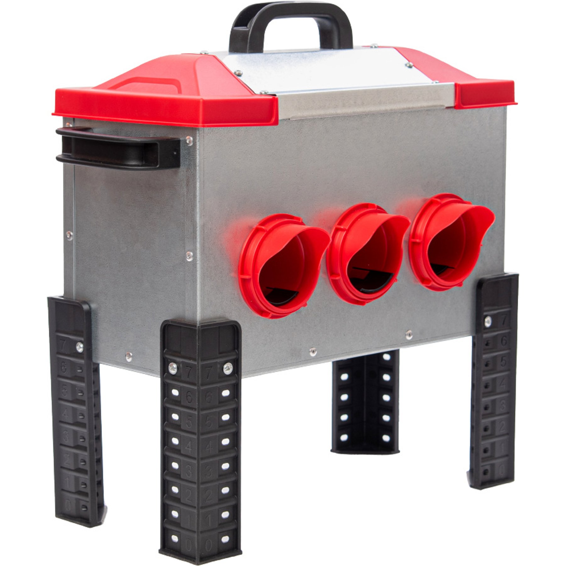 RentACoop 6-Port Chick2Chicken Flock Metal Poultry Feeder, 15 lbs