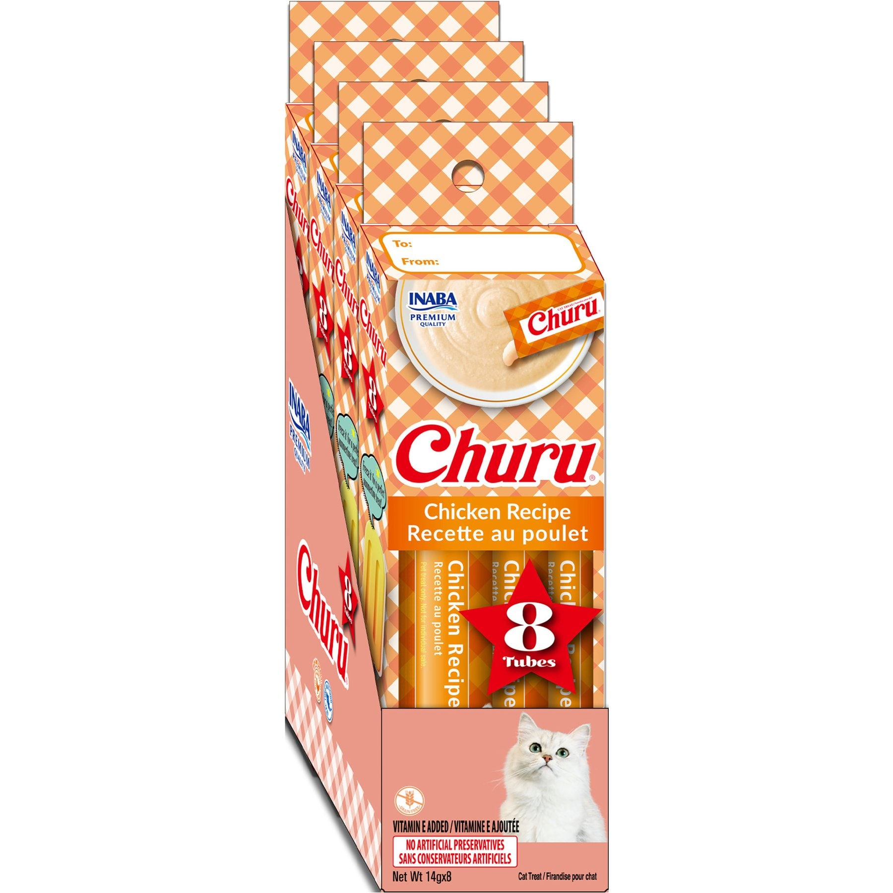 Inaba Inaba Churu Grain-Free Creamy Puree Chicken Recipe Lickable Cat Treat, 0.5-oz tube, 32 count