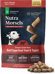 Ultimate Pet Nutrition Nutra Morsels Beef Superfood Treat & Dog Food Topper, 8-oz bag