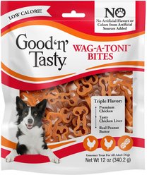 Good 'n' Tasty Tasty Triple Flavor WAG-A-TONI Bites Rawhide-Free Soft & Chewy Dog Treats, 12-oz bag