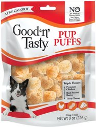 Good 'n' Tasty Pup Puffs Gluten-Free Chicken, Peanut Butter & Cheese Crunchy Dog Treats, 8-oz bag