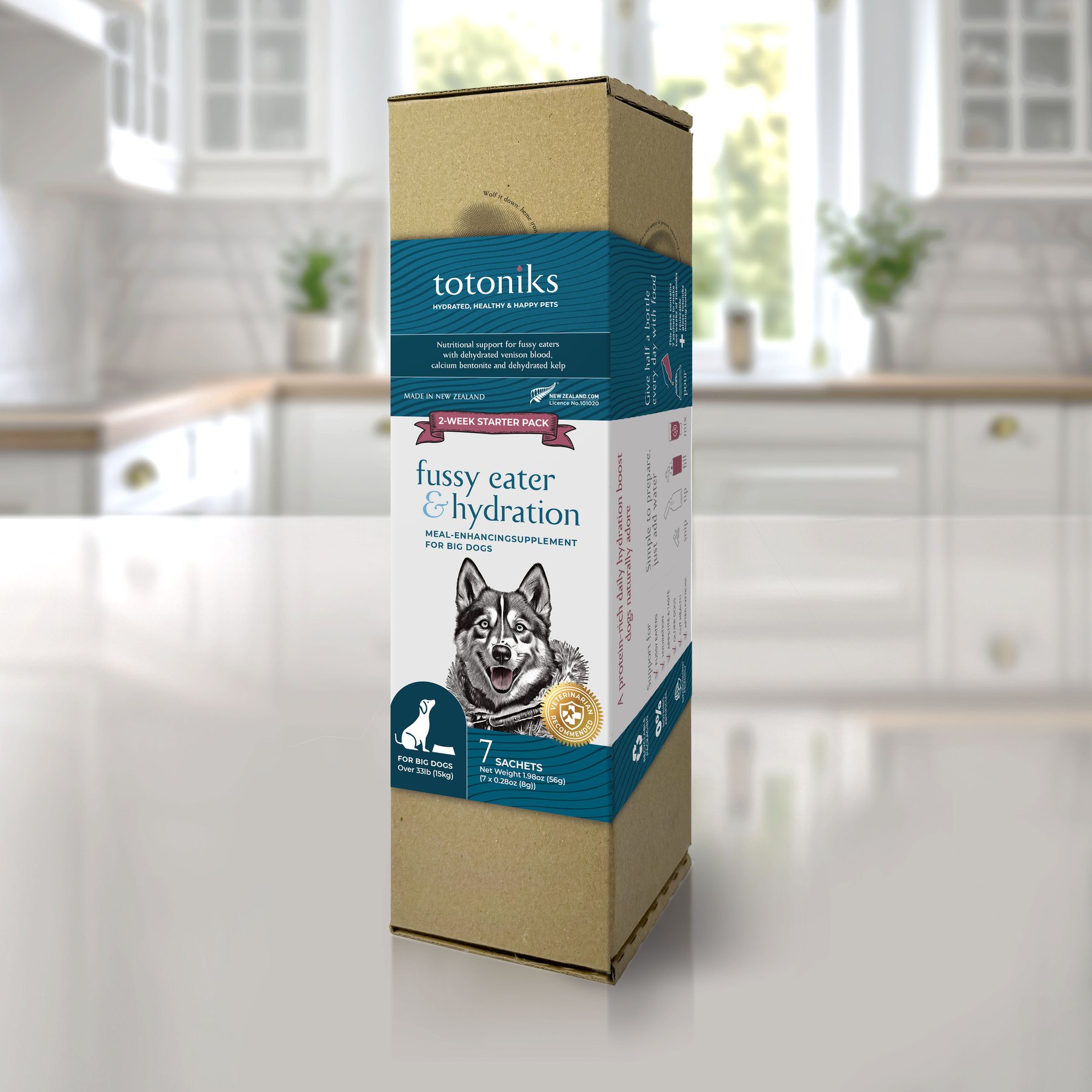 Totoniks Fussy Eater & Hydration Starter Pack Immune Support Venison Flavored Powder Supplement for Large Dogs, 7 count
