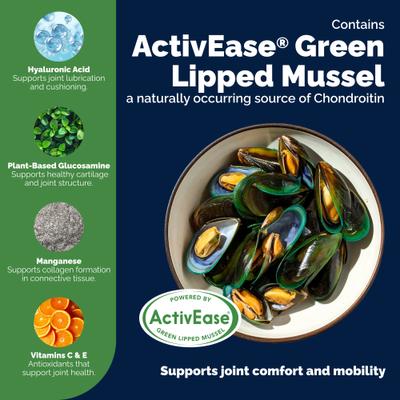 Show full view: Vetnique Labs YuMOVE Hip & Joint Health Glucosamine Hyaluronic Acid Green Lipped Mussel & Omega 3, Chewable Tablet Supplement for Young Adult through Senior Dog, 300 count slide 5 of 10