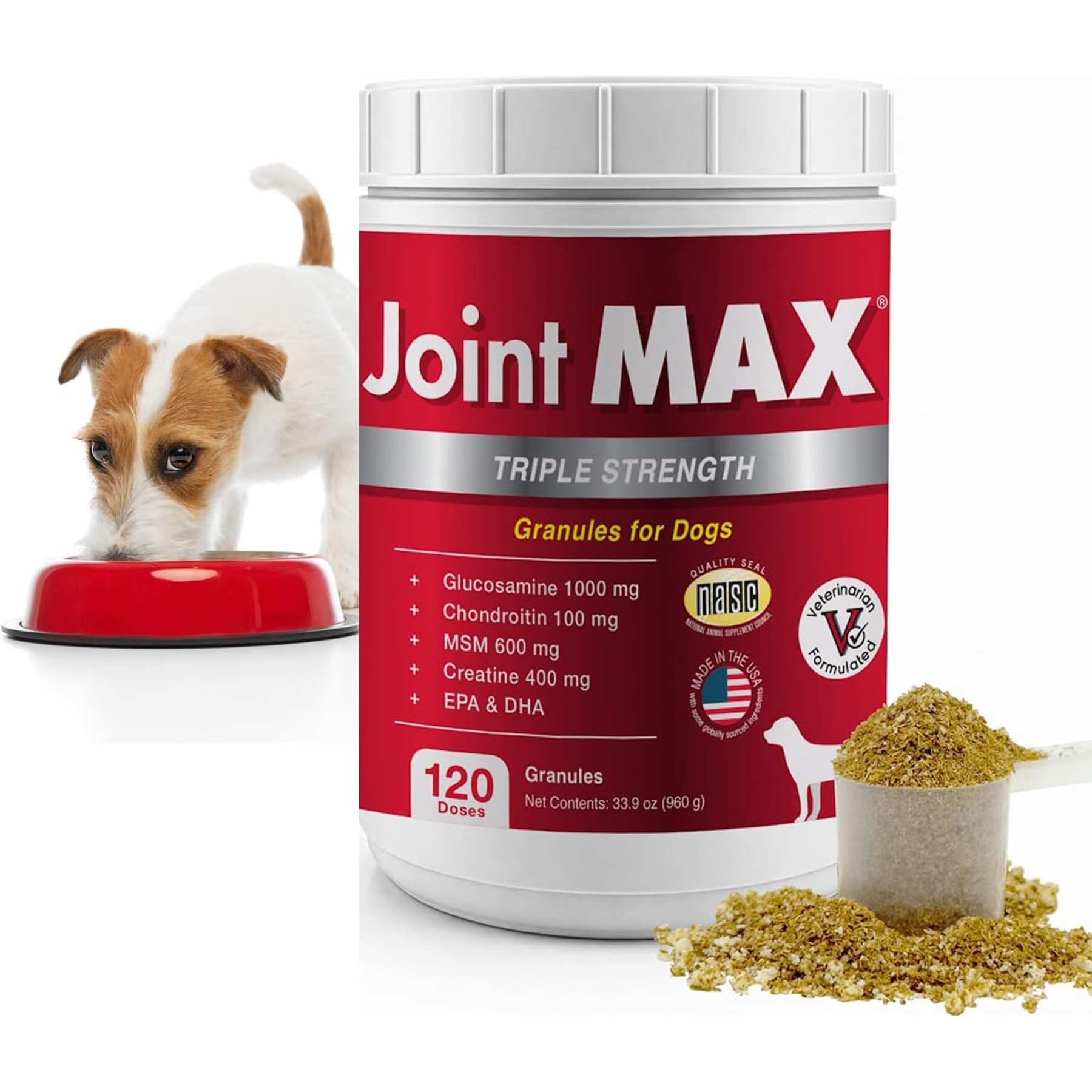 Joint MAX Triple Strength Granules for Dogs, 120 doses