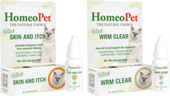 HomeoPet Feline Skin & Itch Cat Supplement, 450 drops & HomeoPet Feline WRM Clear Cat Supplement, 450 drops