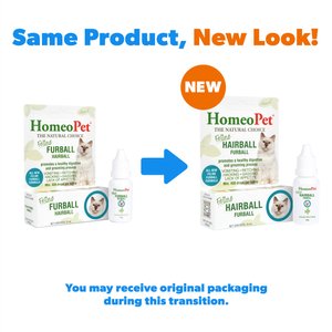 HomeoPet Feline Furball Cat Supplement, 15mL bottle