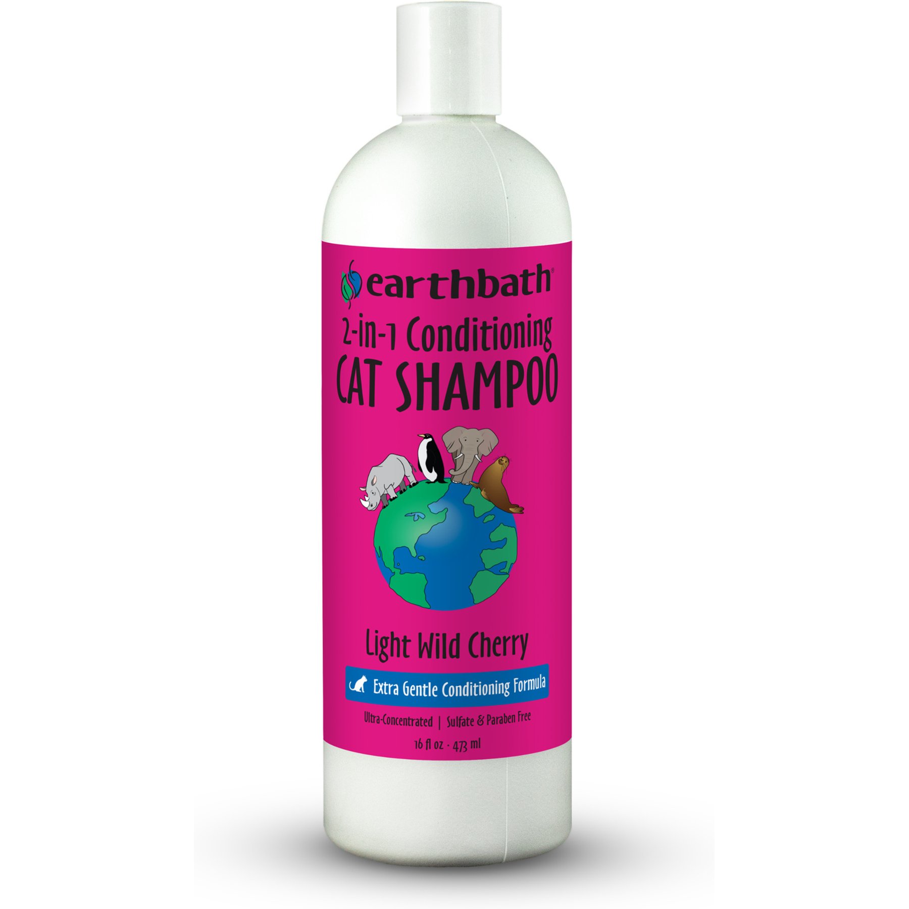 Earthbath 2-in-1 Light Wild Cherry Conditioning Cat Shampoo, 16-fl oz bottle