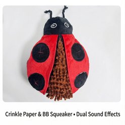 EYS Interactive Hide & Seek, Bug & Beast Bundle, Ladybug & Turtle Snuffle Squeaky Plush Dog Toy, Red/Green, 2 count slide 2 of 9