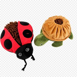 EYS Interactive Hide & Seek, Bug & Beast Bundle, Ladybug & Turtle Snuffle Squeaky Plush Dog Toy, Red/Green, 2 count