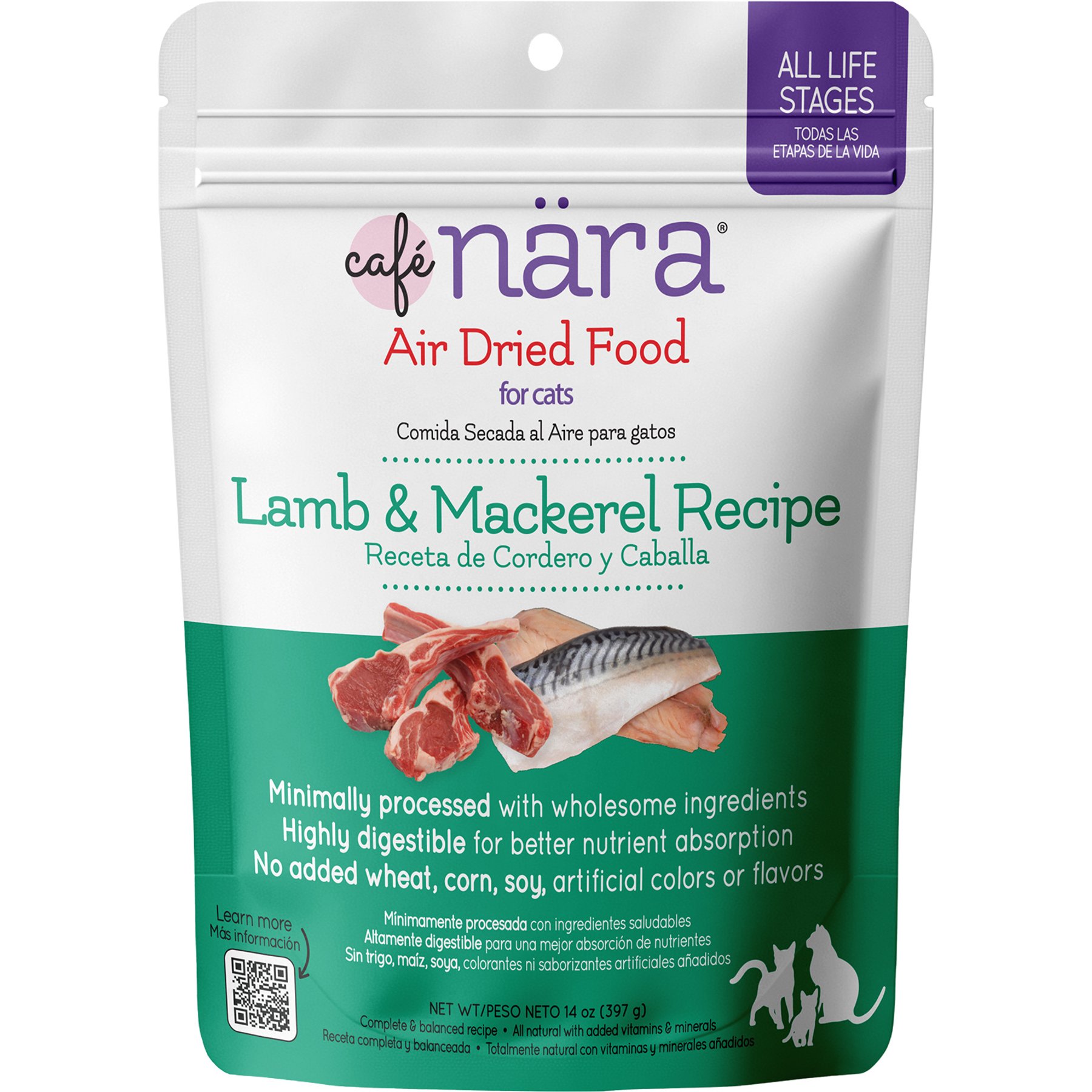 Cafe Nara Lamb & Mackerel Recipe Air Dried Cat Food, 14-oz bag