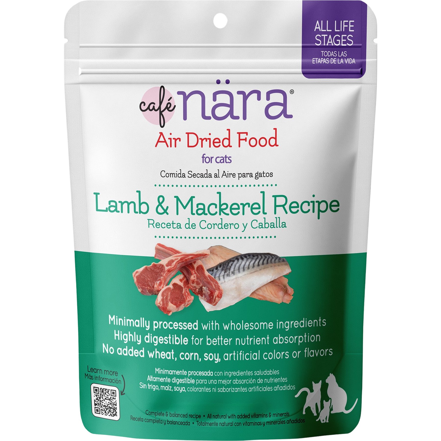 Cafe Nara Lamb & Mackerel Recipe Air Dried Cat Food, 5-oz bag