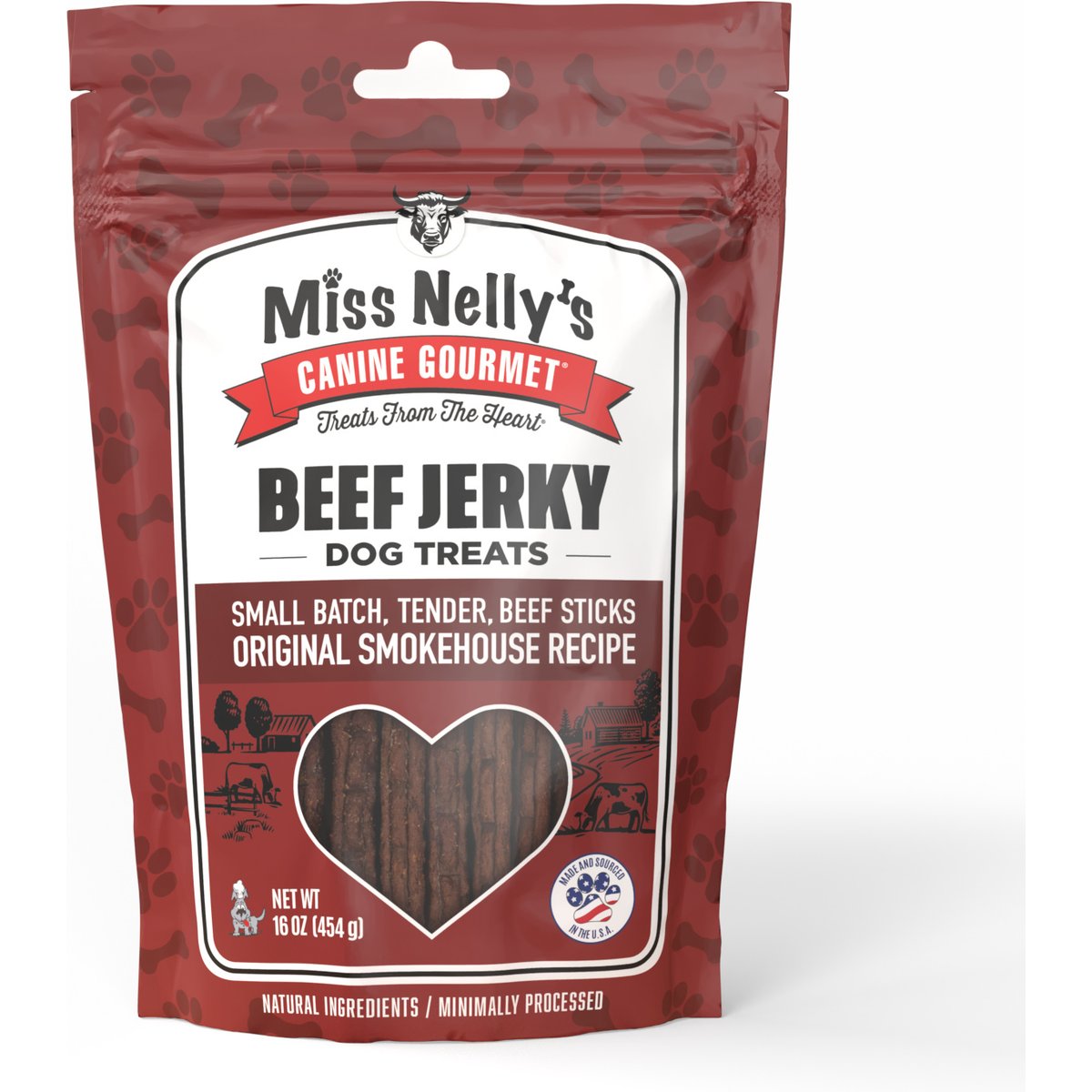 Miss Nelly's Canine Gourmet Beef Sticks Jerky Dog Treats, 16-oz bag