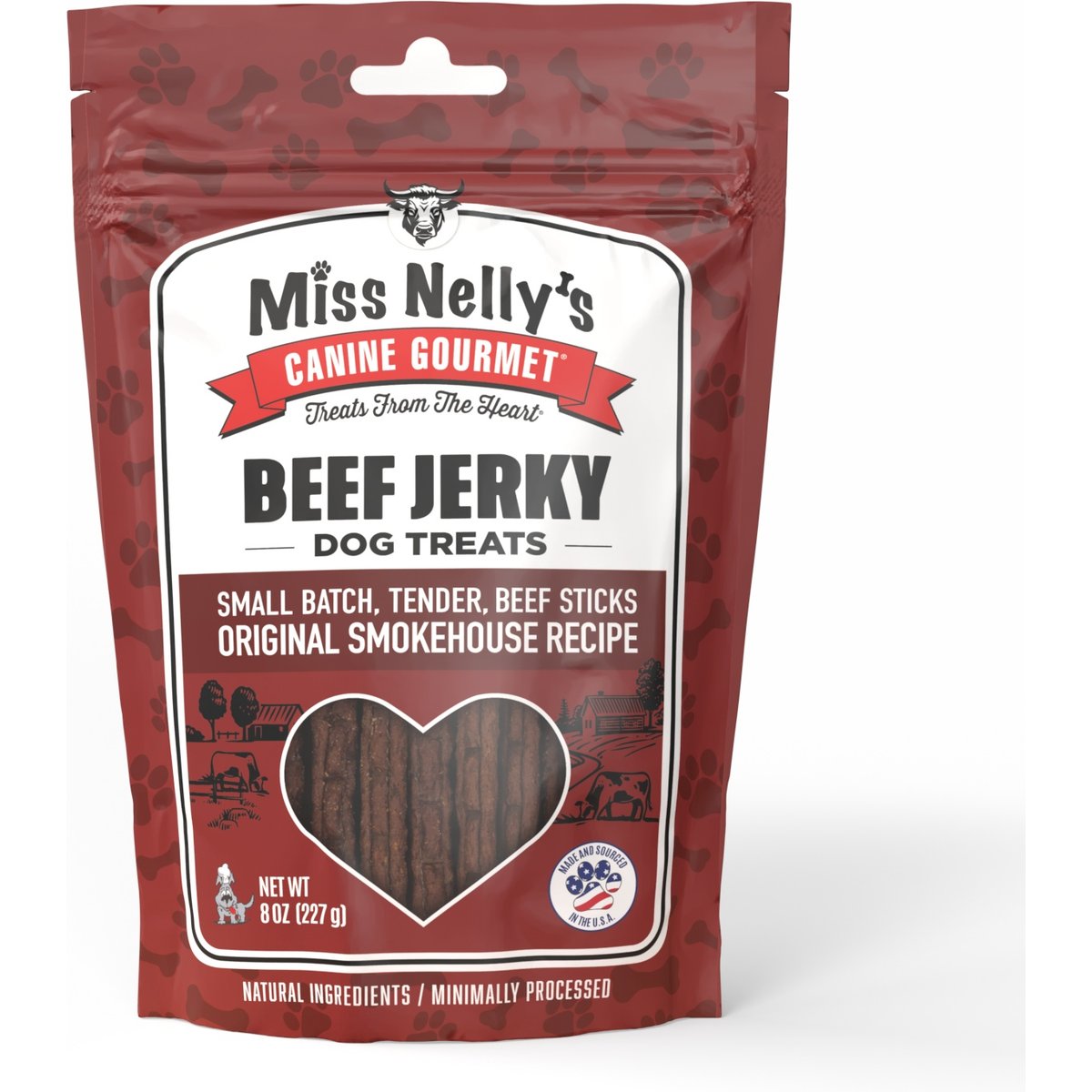 Miss Nelly's Canine Gourmet Beef Sticks Jerky Dog Treats, 8-oz bag