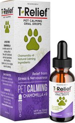 MediNatura T-Relief Natural Anxiety & Stress Relief Calming Oral Drops Liquid Supplement for Dogs, Cats & Horses, 50-mL