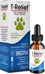 MediNatura T-Relief Natural GI Relief for Vomiting, Diarrhea, Constipation & Nausea Digestive Oral Drops Liquid Supplement for Dogs, Cats & Horses, 50-mL