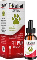 MediNatura T-Relief Natural Pain Relief for Muscles, Joints & Hips Pain Oral Drops Liquid Supplement for Dogs, Cats & Horses, 50-mL