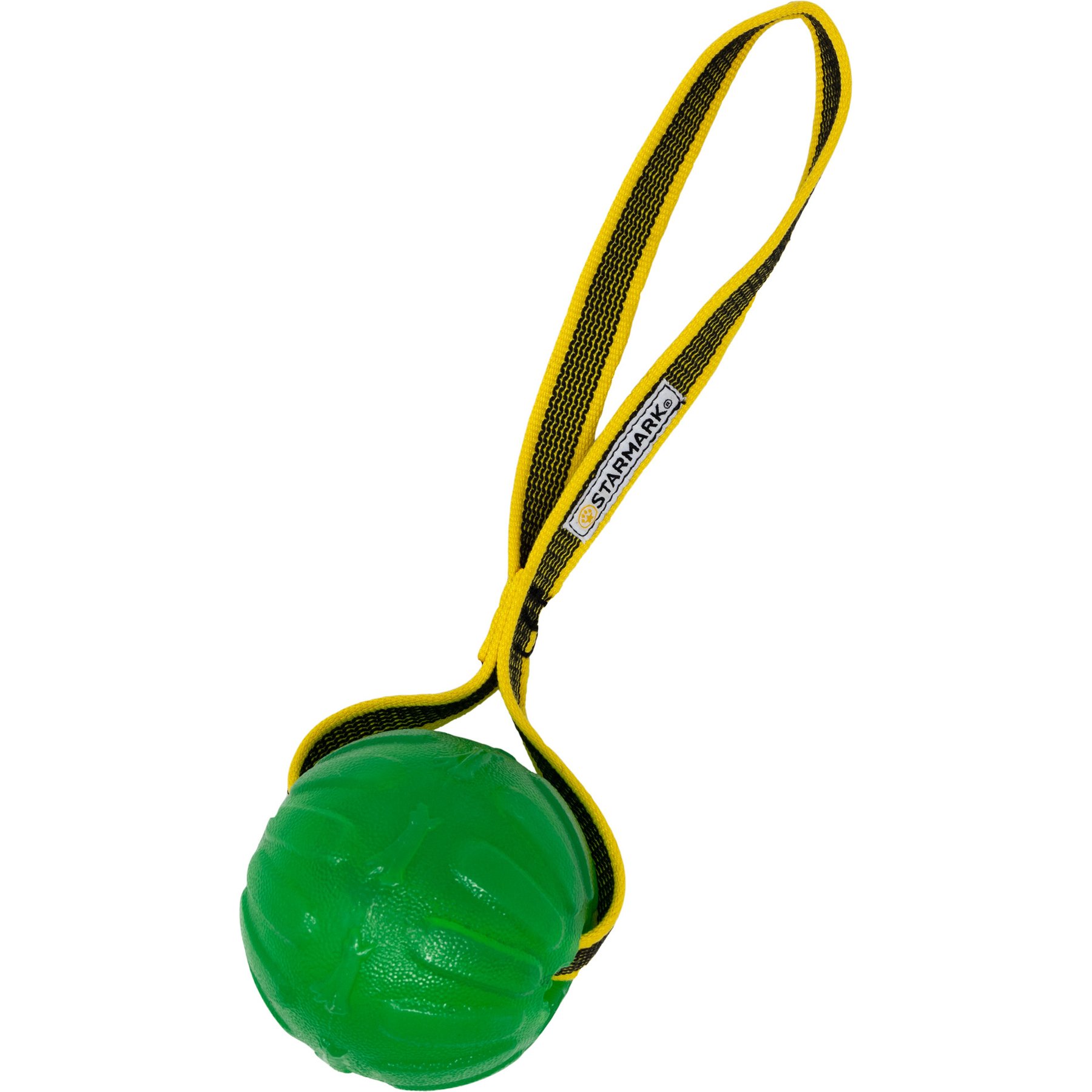 Starmark GripCord Chew Ball Loop Exercise Dog Toy, Green, Large: 3.25-in