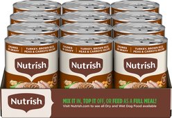 Rachael Ray Nutrish Whole Health Blend Chunks in Gravy Turkey, Brown Rice, Peas & Carrots Canned Dog Food, 13-oz can, case of 12