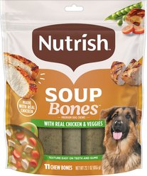 Rachael Ray Nutrish Soup Bones Premium Chicken & Veggies Flavor Dog Chews, 23.1-oz bag