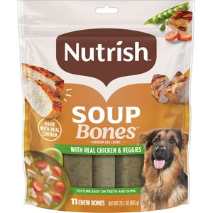 Rachael Ray Nutrish Soup Bones Premium Chicken & Veggies Flavor Dog Chews, 23.1-oz bag