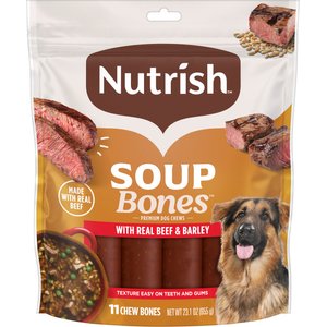 Rachael Ray Nutrish Soup Bones Premium Beef & Barley Flavor Dog Treats, 23.1-oz bag