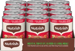 Rachael Ray Nutrish Whole Health Blend Chunks in Gravy Real Beef & Veggies Dog Wet Food, 13-oz can, 12 count