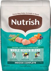 Rachael Ray Nutrish Whole Health Blend Indoor Complete Chicken with Lentils & Salmon Recipe Dry Cat Food, 14-lb bag