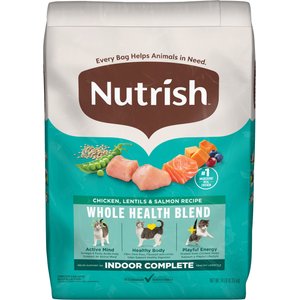 Rachael Ray Nutrish Whole Health Blend Indoor Complete Chicken with Lentils & Salmon Recipe Dry Cat Food, 14-lb bag