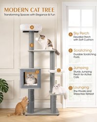 Purrlato Maine Coon 60-in Fleece Covered Cat Tree, Light Grey slide 2 of 9