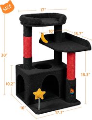 Purrlato 31-in Fleece Covered Hanging Toy Cat Tree, Black slide 2 of 5