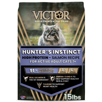 VICTOR VICTOR Active 7+ Hunter's Instinct High Protein Salmon Recipe Dry Cat Food, 15-lb bag