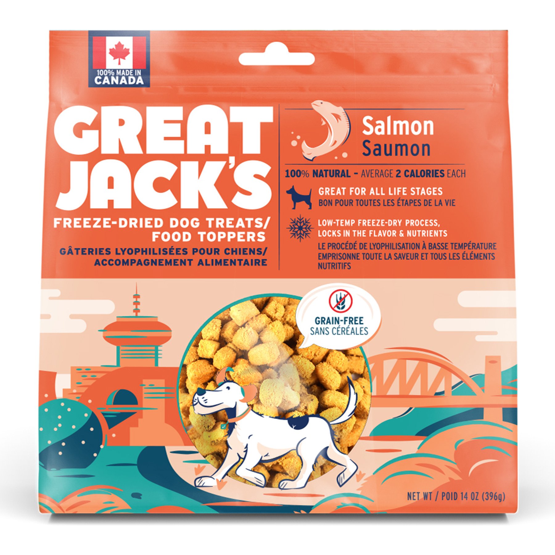 Great Jack's Freeze-Dried Salmon Dog Treats, 14-oz bag