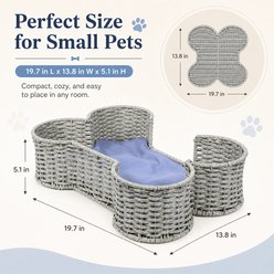 NonoPets Heavy-Duty Flake-Free Condo Stable Wide Base 5.12-in Premium Hand-Woven Rattan Cat Tree slide 2 of 5