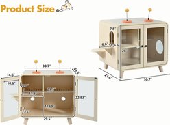 Cesicia Cat Hidden Litter Box Enclosure with RGB LED Light, Beige slide 2 of 6
