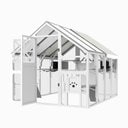 Cesicia Catio Outdoor Metal Cat House with PVC Roof, White