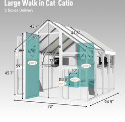 Cesicia Catio Outdoor Metal Cat House with PVC Roof, White slide 2 of 6