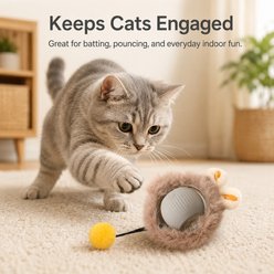 NonoPets Squeaky Plush Ball Pendant Cat Toy, Red slide 2 of 9