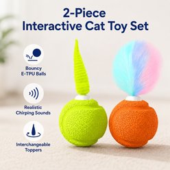 NonoPets Bouncy Interactive Ball with Feather Cat Toys, 2 count slide 2 of 9